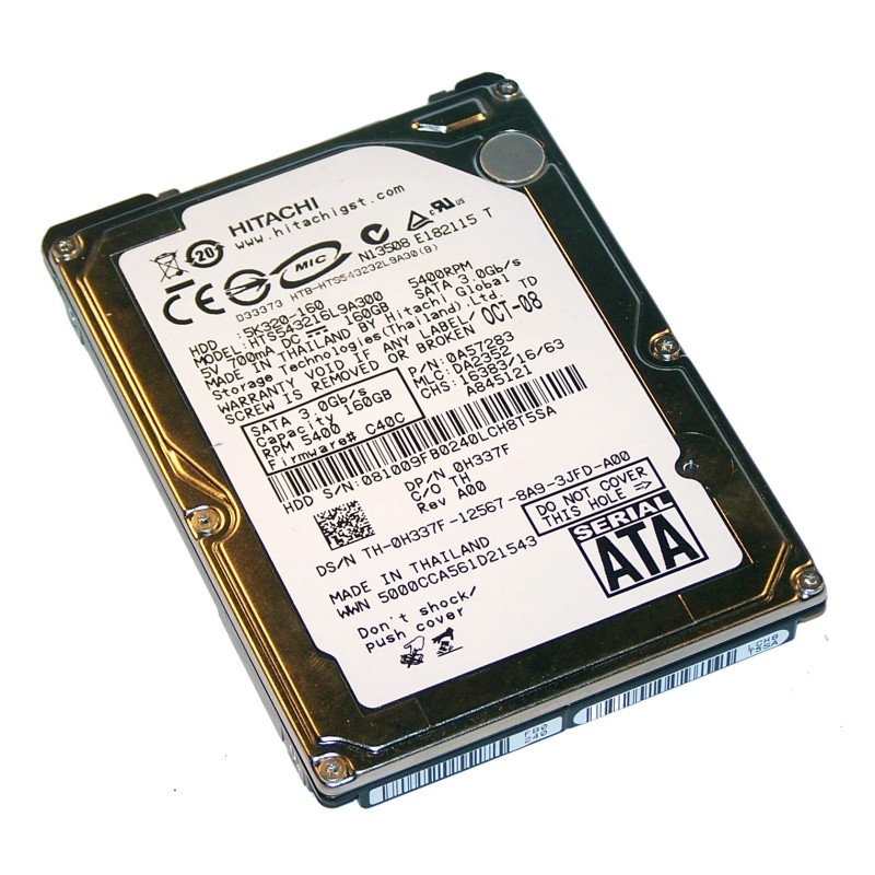 HDD Hitachi Travelstar HTS543216L9A300 160 Go 2.5" SATA 3Gb/s 5400 RPM